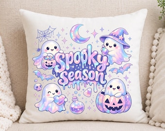Iridescent Halloween Ghost PNG | Holographic Pastel Spooky Sublimation Design | Cute Ghost Clipart for Shirts, Mugs, Stickers | 300 DPI