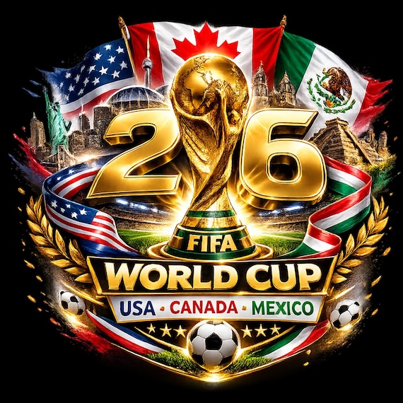 World Cup 2026 Png USA Canada Mexico Png T-Shirt Design World Cup 2026 png Soccer World Cup 2026 Trophy PNG Soccer Fan Art (Digital)