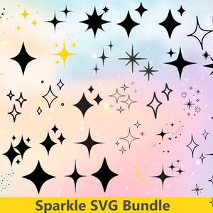Sparkle SVG Bundle: Star Clipart, Twinkle Cut Files (Digital Download