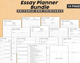 Essay Planner: Academic Study Organizer (Printable Digital Download)