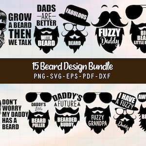 Beard SVG Bundle Beard silhouette, Beard PNG Bundle, Beard Clipart, Fathers day svg, Beard SVG Cut Files for Cricut, Beard Silhouette, Beard