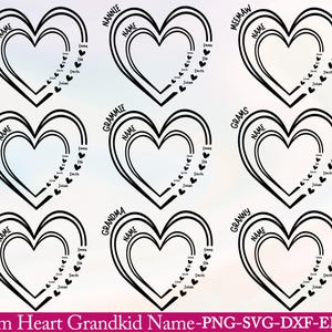 custom heart svg, heart svg, Custom Heart Grandkid Name svg, Custom Heart svg, Mothers day Svg Bundle, Grandma Svg Bundle, Grandma Shirt Svg