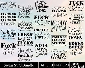 Funny Swear Quotes SVG Bundle: Sarcastic Adult Designs for Cricut