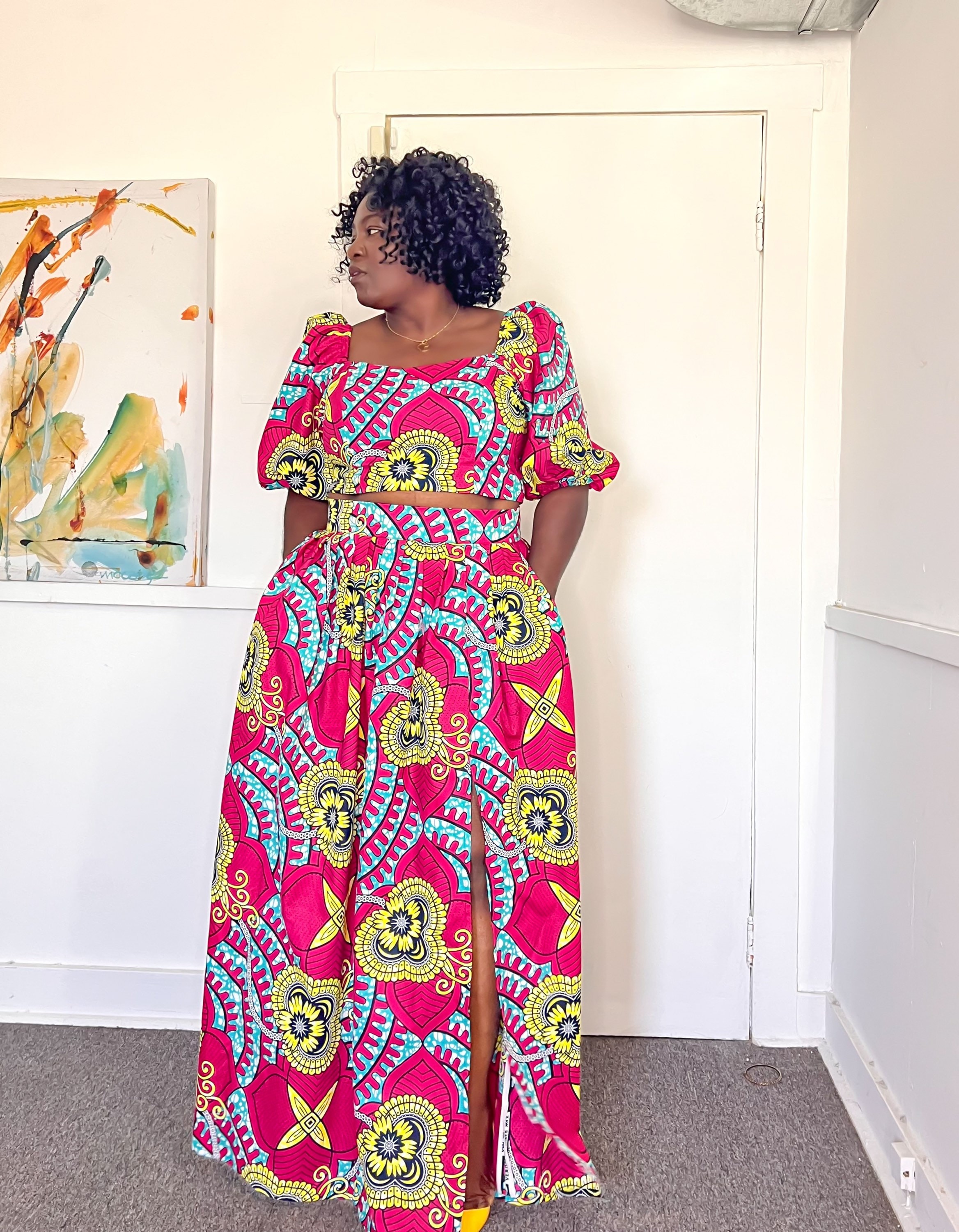 Lovely Ankara Style Lengthy Floor Pleat High Waist Skirt - Debonke House Of  Fashion