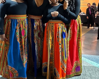 Dashiki/Angelina/Ankara Maxi Skirt with pockets