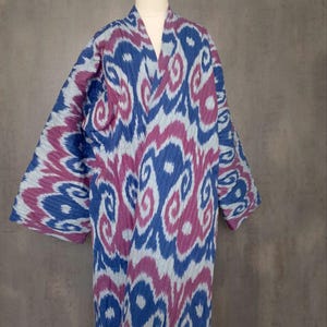 Uzbek handquilted ikat robe. Boho kaftan. Chapan