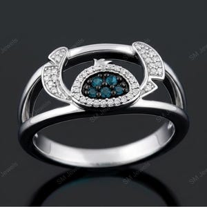 Lilo & Stitch London Blå Topas, CZ Diamantring Sterlingsilver bild 2