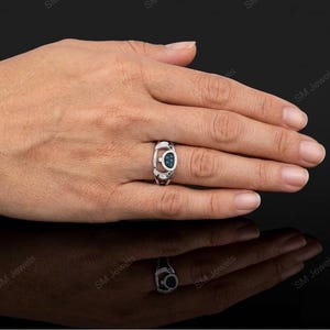 Lilo & Stitch London Blå Topas, CZ Diamantring Sterlingsilver bild 5