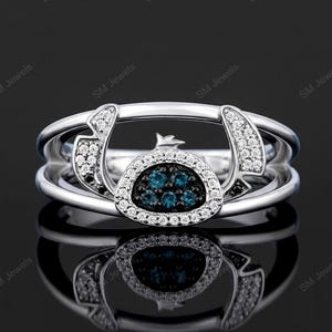 Lilo & Stitch London Blå Topas, CZ Diamantring Sterlingsilver bild 6