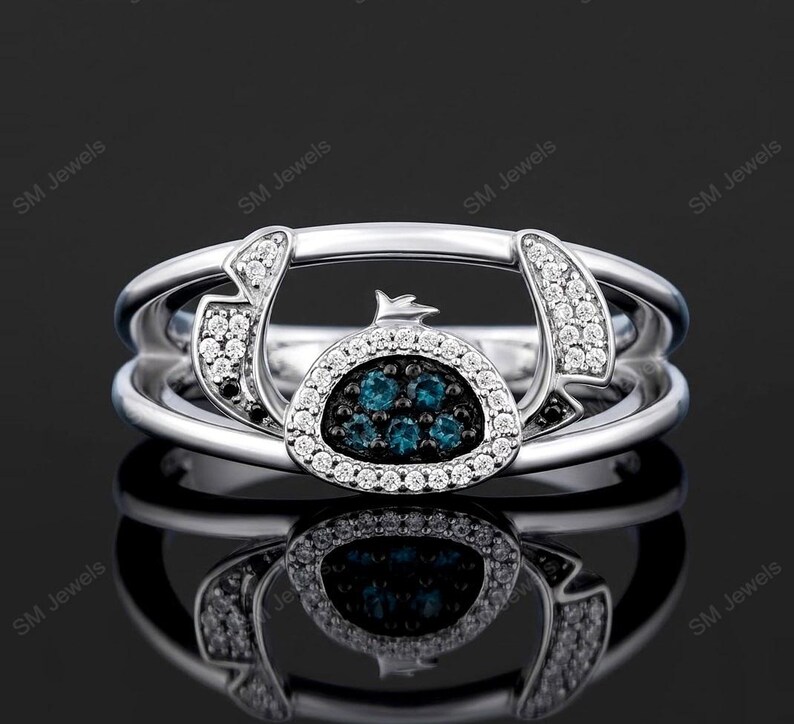 Lilo & Stitch London Blå Topas, CZ Diamantring Sterlingsilver bild 6