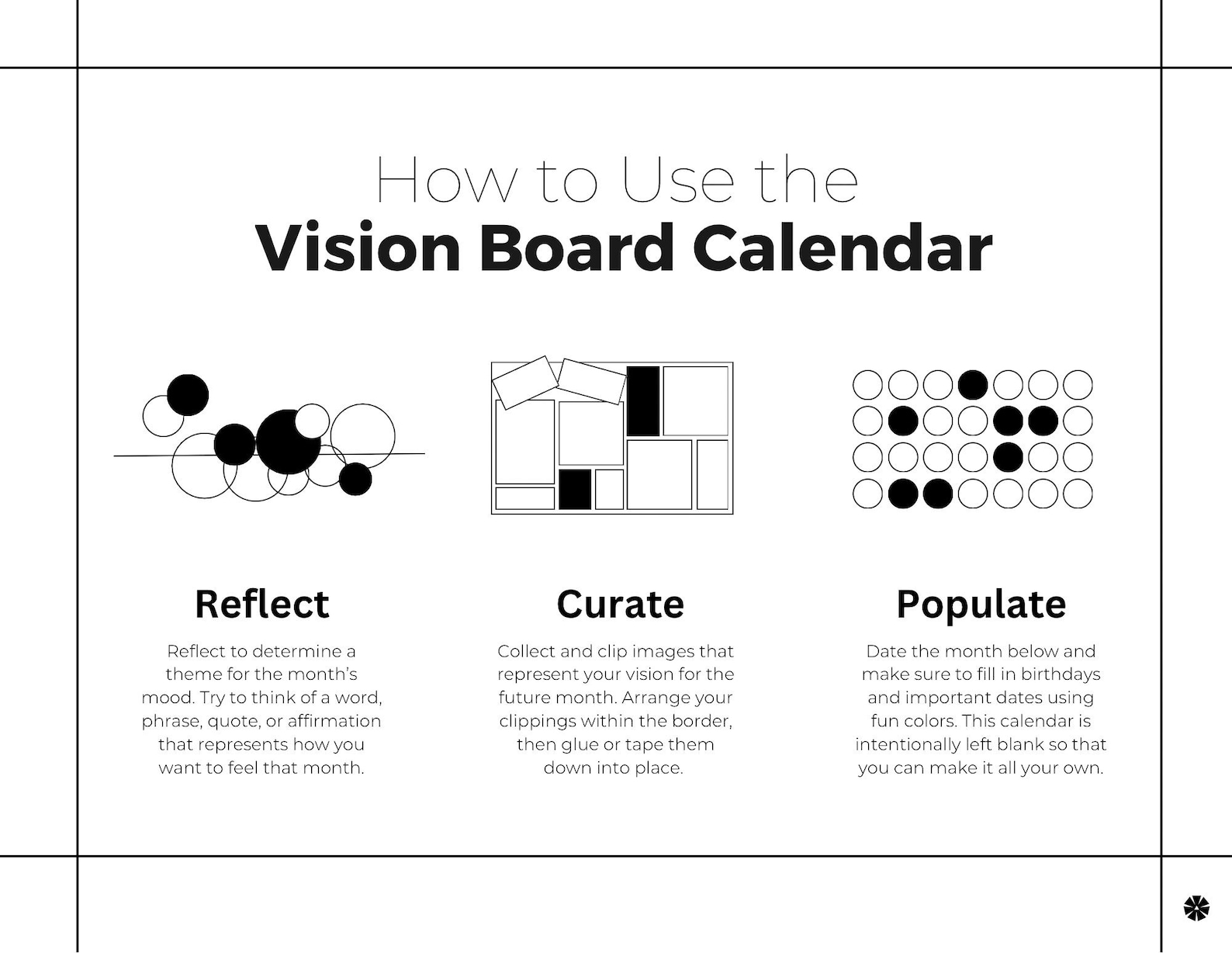 Moodboard Calendar – Aesthetic Vision Board Wall Calendar for Glow-up ...