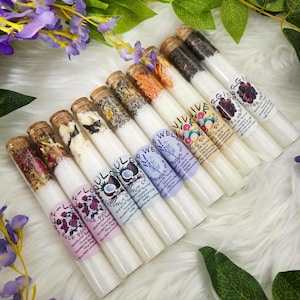 Aromatherapy Bath Salts Gift Set: Natural Botanicals, Vegan Serenity Soaks - Glass Tubes
