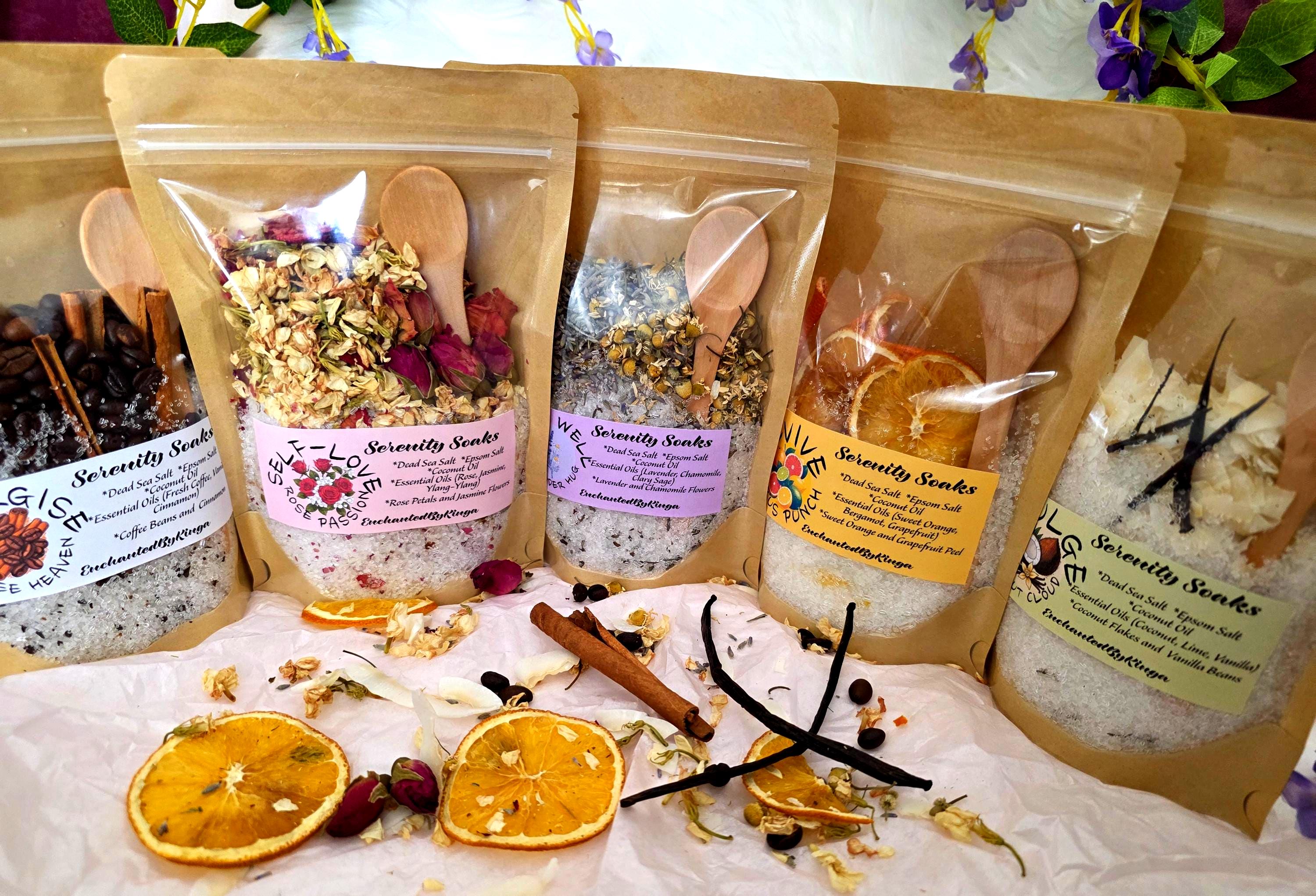Essential Salt Aromatherapy Bath Salts - Essential Oils, Botanicals & Flowers ...