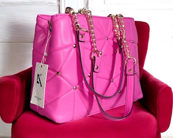 Vintage Coach Hampton 9268 in Rare Hot Pink Leather - Etsy