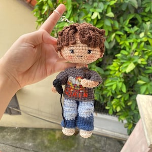 Crochet Keychain, Custom Crochet Keychain, Handmade Keychain, Custom Crochet Doll, Gift For Boyfriend, Portrait Doll
