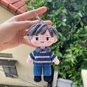 Benutzerdefinierte Häkelpuppen, handgemachtes Häkelgeschenk für Papa, Amigurumi Häkelpuppe vom Foto, Porträtpuppe