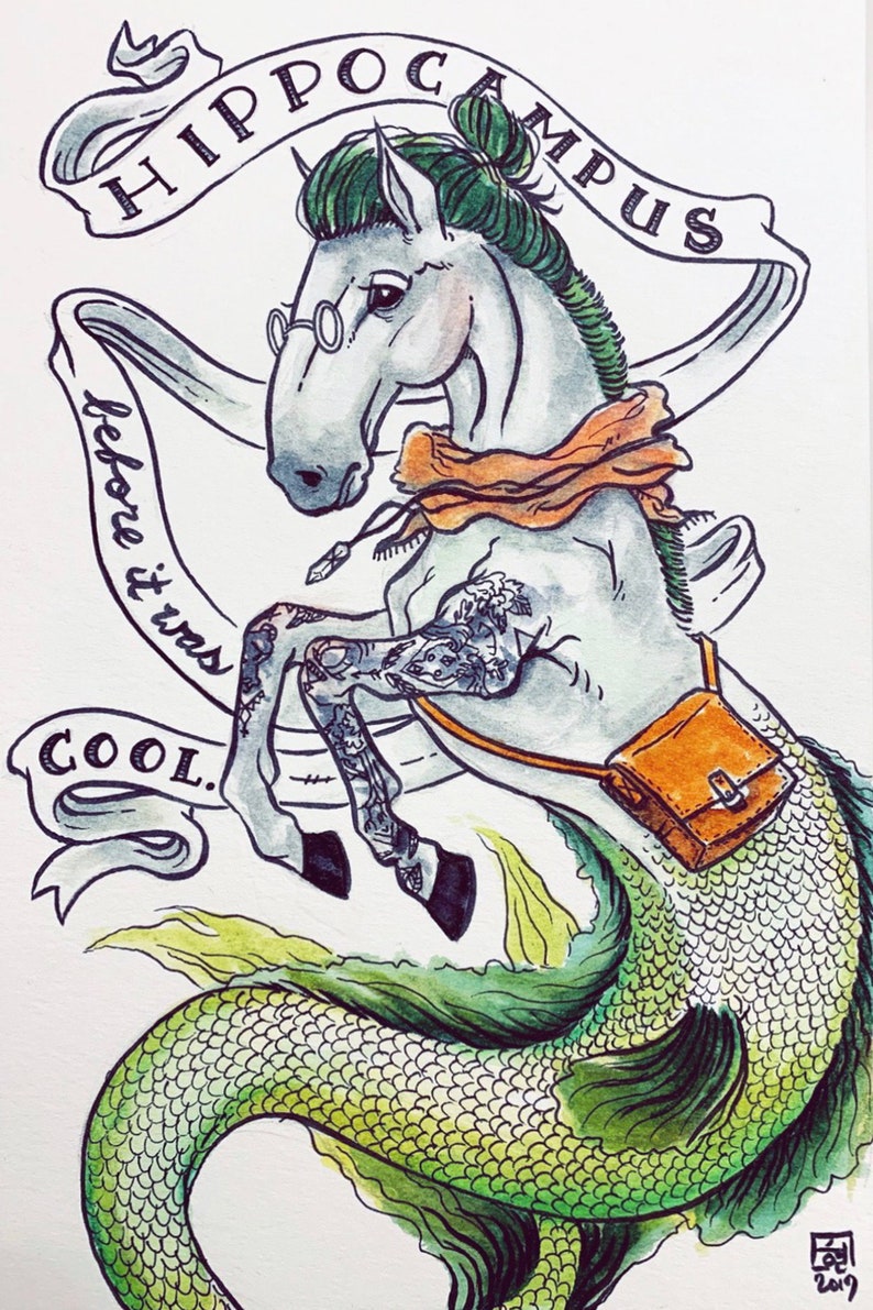 Hippocampus digital print