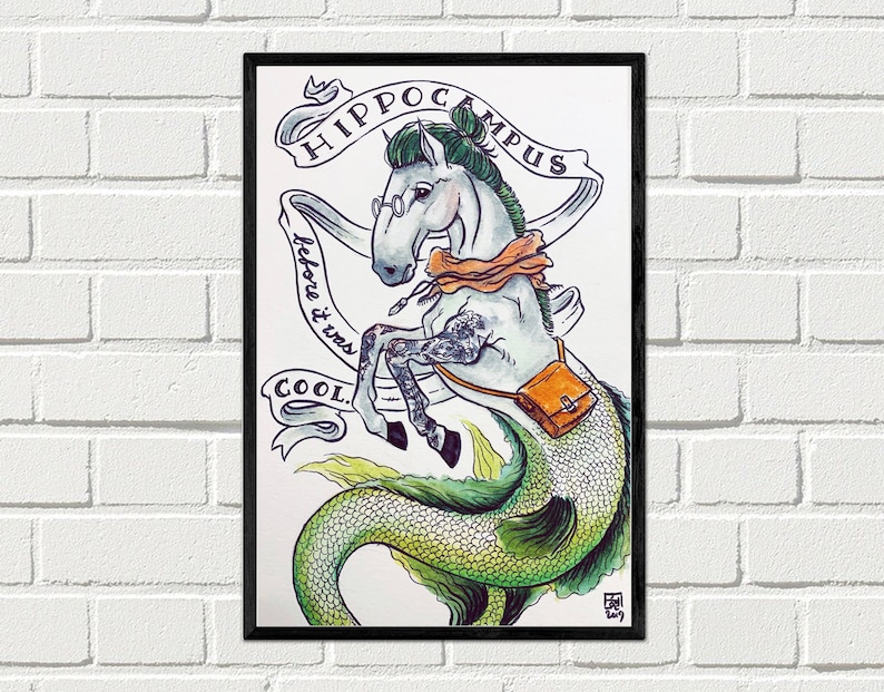 Hippocampus digital print