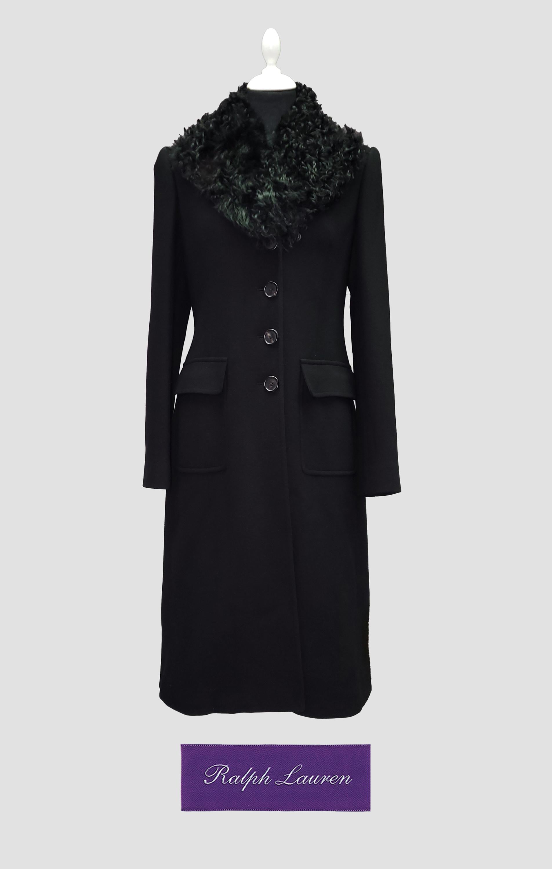 最高級パープルレーベル✨ラルフローレンコレクション ロングコート ウール 黒 M ラルフローレン コレクション パープルレーベル ウール ロングコート