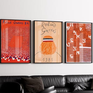 Vintage Roland Garros Tennis Poster Set: French Open Art (Digital Download)