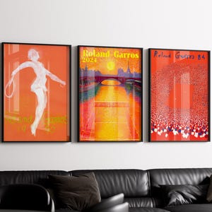 Vintage Roland Garros Tennis Poster Set: French Open Prints (Digital Download