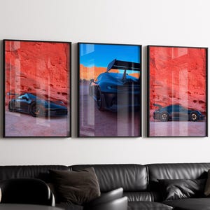 Set of 3 Porsche 911 GT3 RS, Porsche 911 GT3RS, Modern Porsche Wall Art, Supercar Poster, Hyper Car Poster, Car Poster, Digital Download