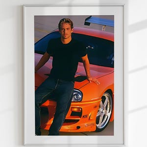 Paul Walker, Brian O&#39;Conner, Toyota Supra, Fast & Furious, Car Poster, Super Car, Wall Decor, Street Car Racing, Super Car, Digital Download