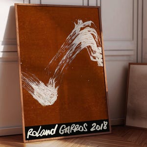 Roland Garros Poster, Roland Garros 2018, French Open Tennis Abstract Print, Clay Court Texture Wall Decor, Tennis Art, Digital Download
