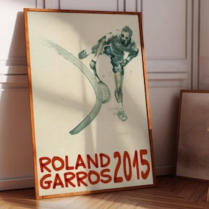 Roland Garros 2015 Print: Vintage French Open Tennis Poster (Digital Download