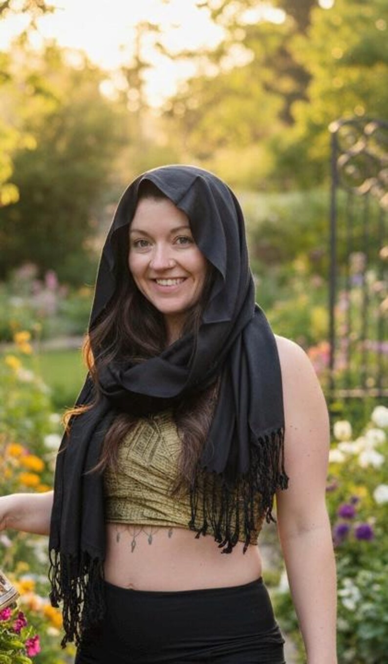 Pashmina Festival Wrap Scarf, Black Paisley Rave Pashmina - Etsy