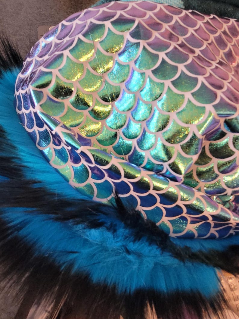 Festival Fringe Poncho Wrap with Fur Hood – Boho Rave Hooded Shawl, Burning Man Coat, Teal Wool Poncho image 7