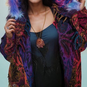 Hooded Fringe Coat - Pink Multi | Wizard Cloak | Blanket Coat | Hippie | Boho | Shambhala | Unisex | Wizard | Festival Coat