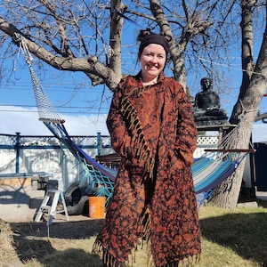 Hooded Fringe Coat  | Cozy Wizard Cloak |  Trendy Festival Coat