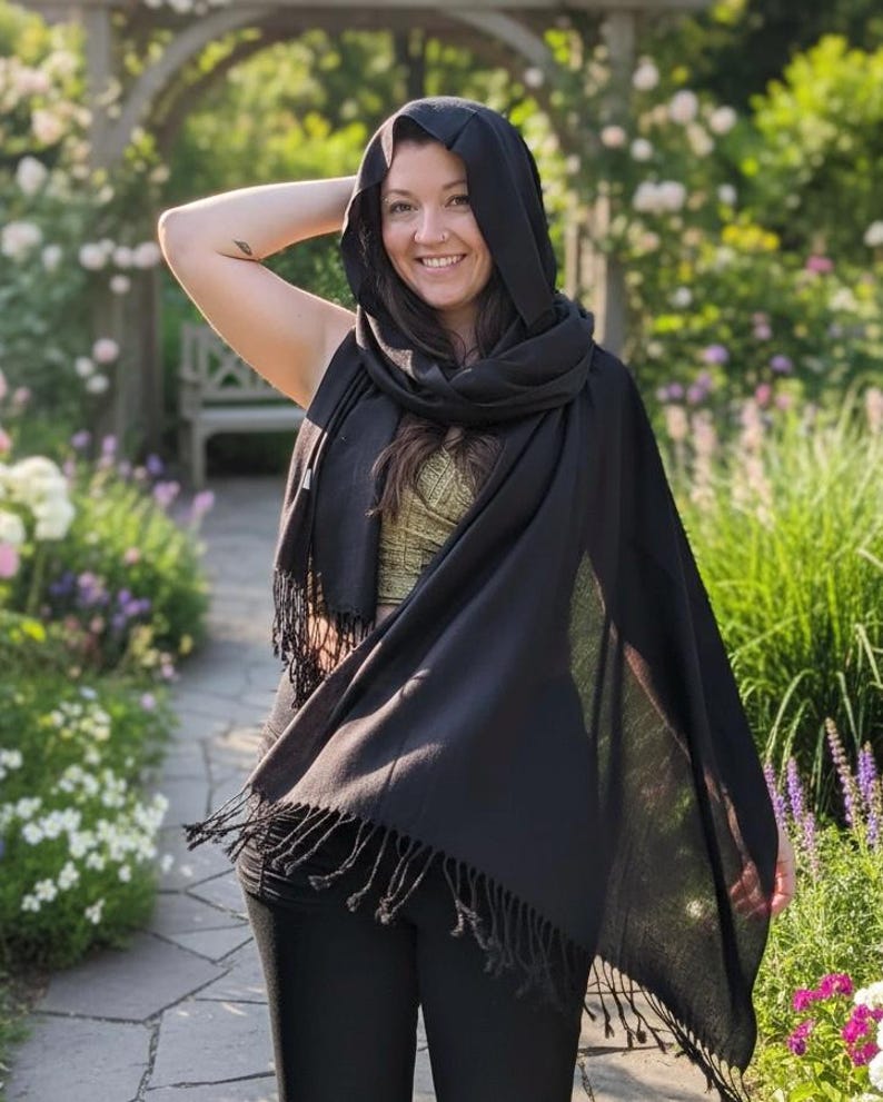 Pashmina Festival Wrap Scarf, Black Paisley Rave Pashmina - Etsy