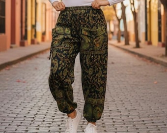 Paisley Harem Pants: Fleece Feeling Boho Yoga Blanket Pants