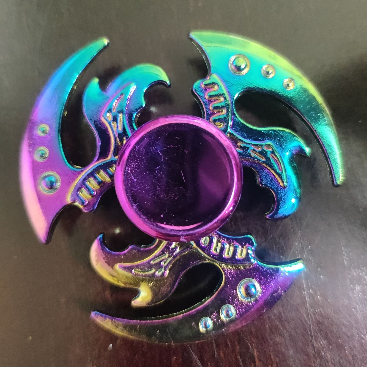 New Metal Fidget Spinner Iridescent Oil Slick Rainbow - Etsy Denmark