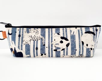 Standing pencil case with a key ring - 10"W zipper, love more worry less