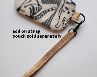 Wood grain print fabric strap