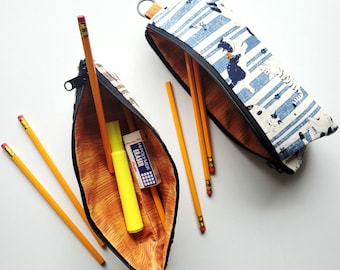 Standing pencil case with a key ring - 10"W zipper, love more worry less