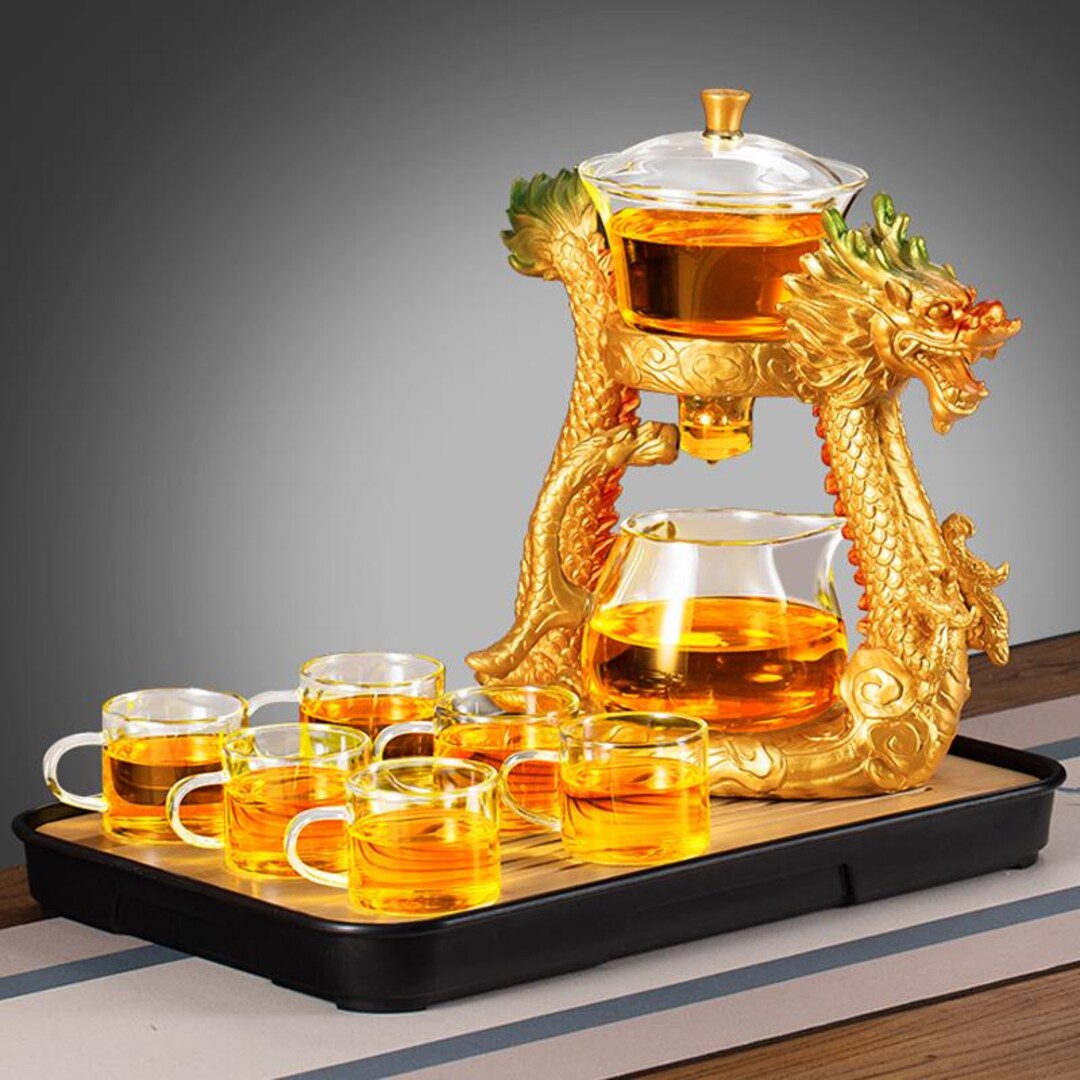 Dragon Glass Automatic Tea Set, Handmade Glass Tea Set, Creative ...