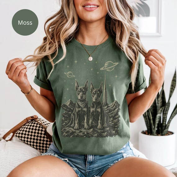 Space Puppies T-Shirt | Doberman Lovers Shirt, Space Enthusiasts, Pets, Unique Gift, Space lovers Gift