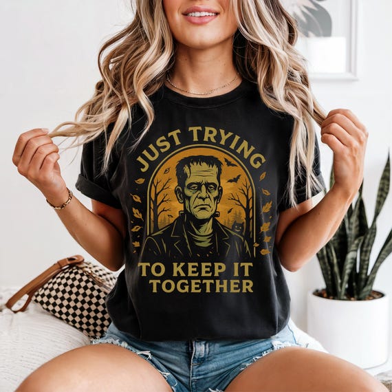 Frankenstein Graphic T-Shirt, Funny Halloween, Halloween Shirt, Halloween Gift, Funny Halloween Shirt, Unique Tee