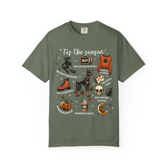 Halloween Doberman Unisex T-Shirt, Festive Fall Tee, Spooky Shirt, Doberman Apparel, Trick or Treat Clothing, Pumpkin Spice Top