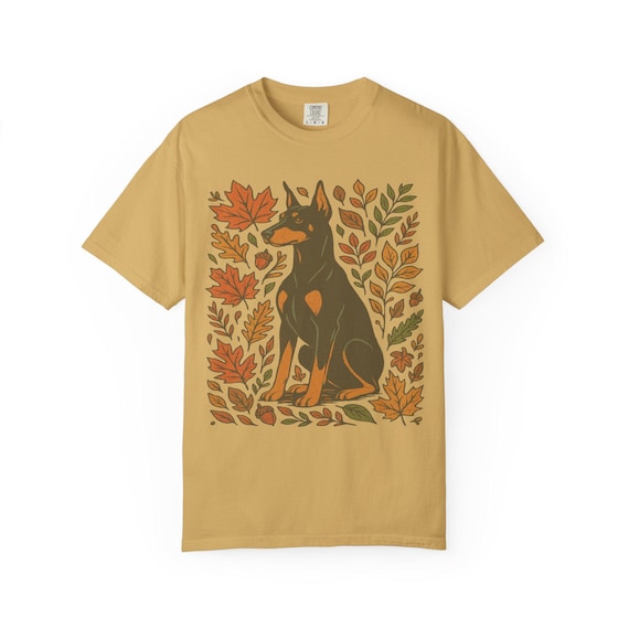 Autumn Dog Lover T-Shirt | Doberman Lover | Fall Fashion, Pet Owners Gift, Doberman Tshirt, Nature Inspired, Dog Mom Shirt