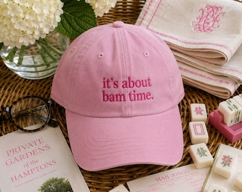 Embroidered Mahjong Hat, "It's About Bam Time" Cap, Game Night Gift