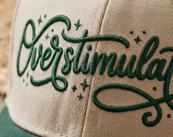 Overstimulated Embroidered Hat – Funny Introvert Gift, Subtle Weird Washed Baseball Cap, Subtle Neurodivergent Humor