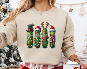 Christmas Pickles Sweatshirt: Funny Holiday Crewneck