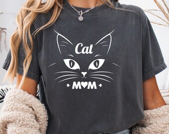 Comfort Colors Cat Mom Shirt: Ring-Spun Cotton Tee