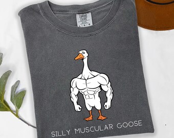 Comfort Colors® Lifting Club T-Shirt, Silly Muscular Goose Gym Humor Tee, Gift for Personal Trainer Powerlifting Workout