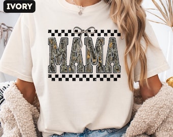 Hunting Mama T-Shirt, Camo Mama Shirt, Mother's Day Gift, Comfort Colors® Camouflage Mama Tee, Retro Mam Shirt